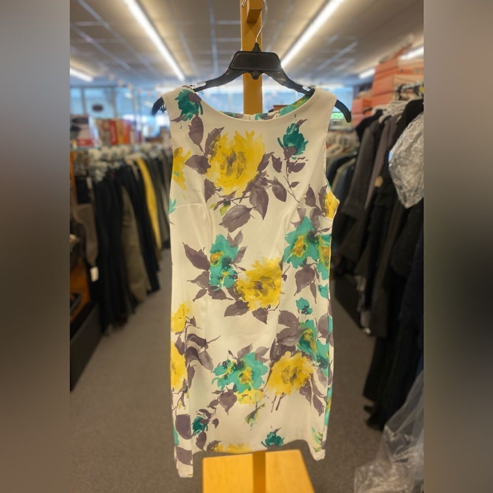 🛍️ Alyx Dress Ladies 12 White & Teal Floral Dress